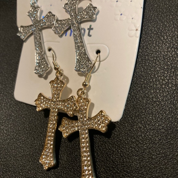 Cross earrings both pairs! ADD TO ANY BUNDLE FOR FREE! - Picture 3 of 5
